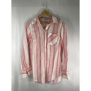 Merona Long Sleeve Button Up Shirt Blue Floral Size S